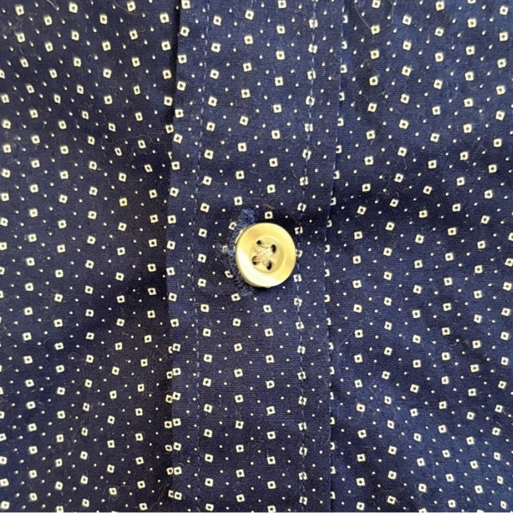 Michael Kors Navy Blue Polka Dot Button Down Shirt - Picture 6 of 6